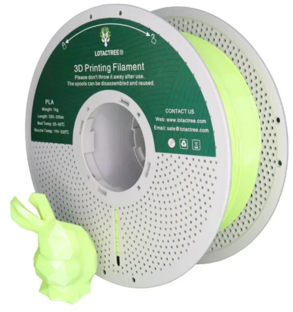 PLA Lemon Yellow Green- Diâmetro 1,75mm Bobine 1kg - Lotactree