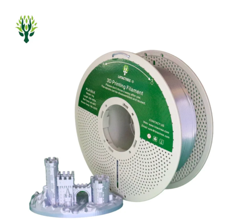 PLA SILK Silver - Diâmetro 1,75mm Bobine 1kg - Lotactree