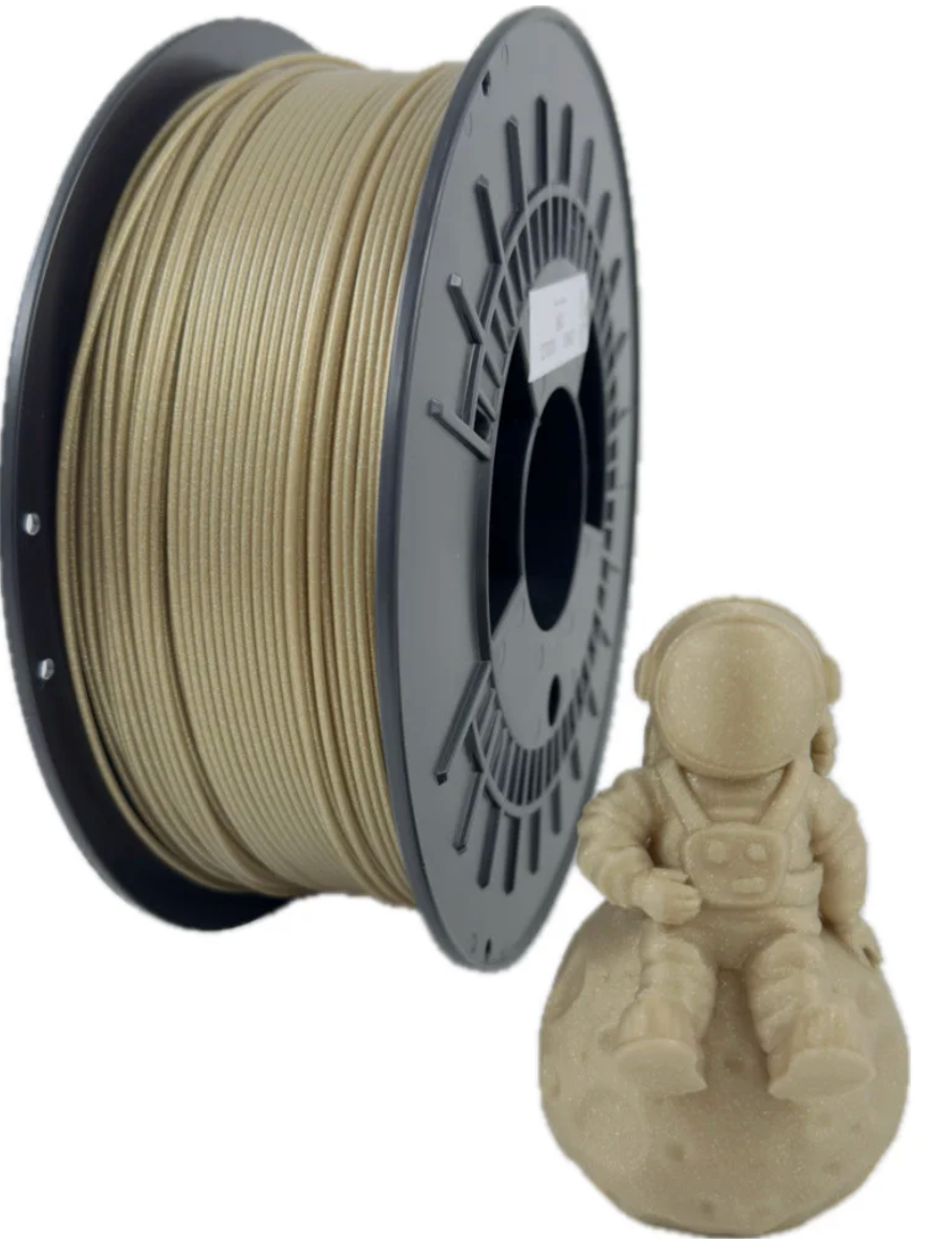 PLA GLITTER Gold - Diâmetro 1,75mm Bobine 1kg - Filament 3D