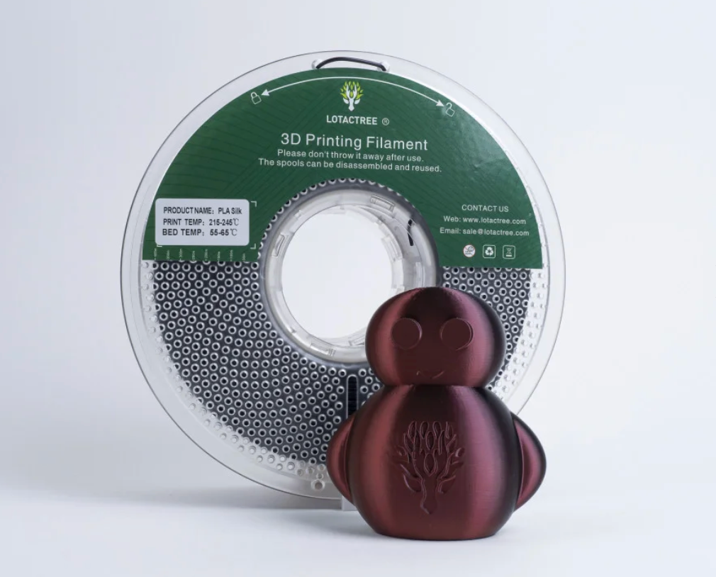 PLA SILK BICOLOR Black + Red - Diâmetro 1,75mm Bobine 1kg - Lotactree