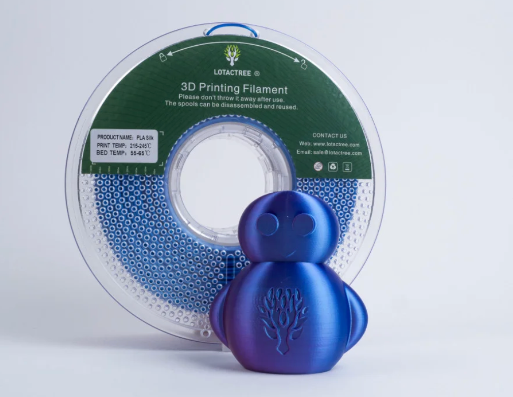 PLA SILK BICOLOR Rose Red + Sky Blue - Diâmetro 1,75mm Bobine 1kg - Lotactree