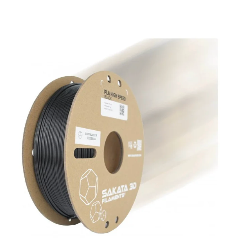 PLA HIGH SPEED BLACK Diâmetro 1,75mm Bobine 1kg - Sakata 3D