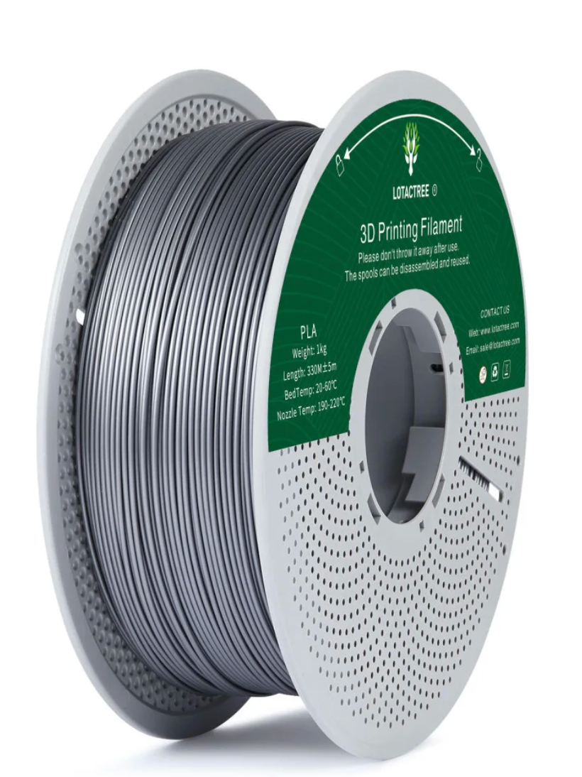 PLA Silver - Diâmetro 1,75mm Bobine 1kg - Lotactree