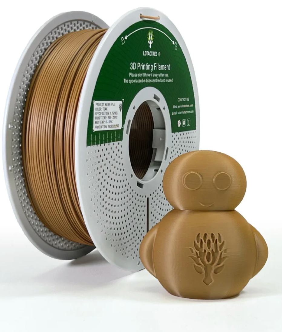 PLA Teak - Diâmetro 1,75mm Bobine 1kg - Lotactree