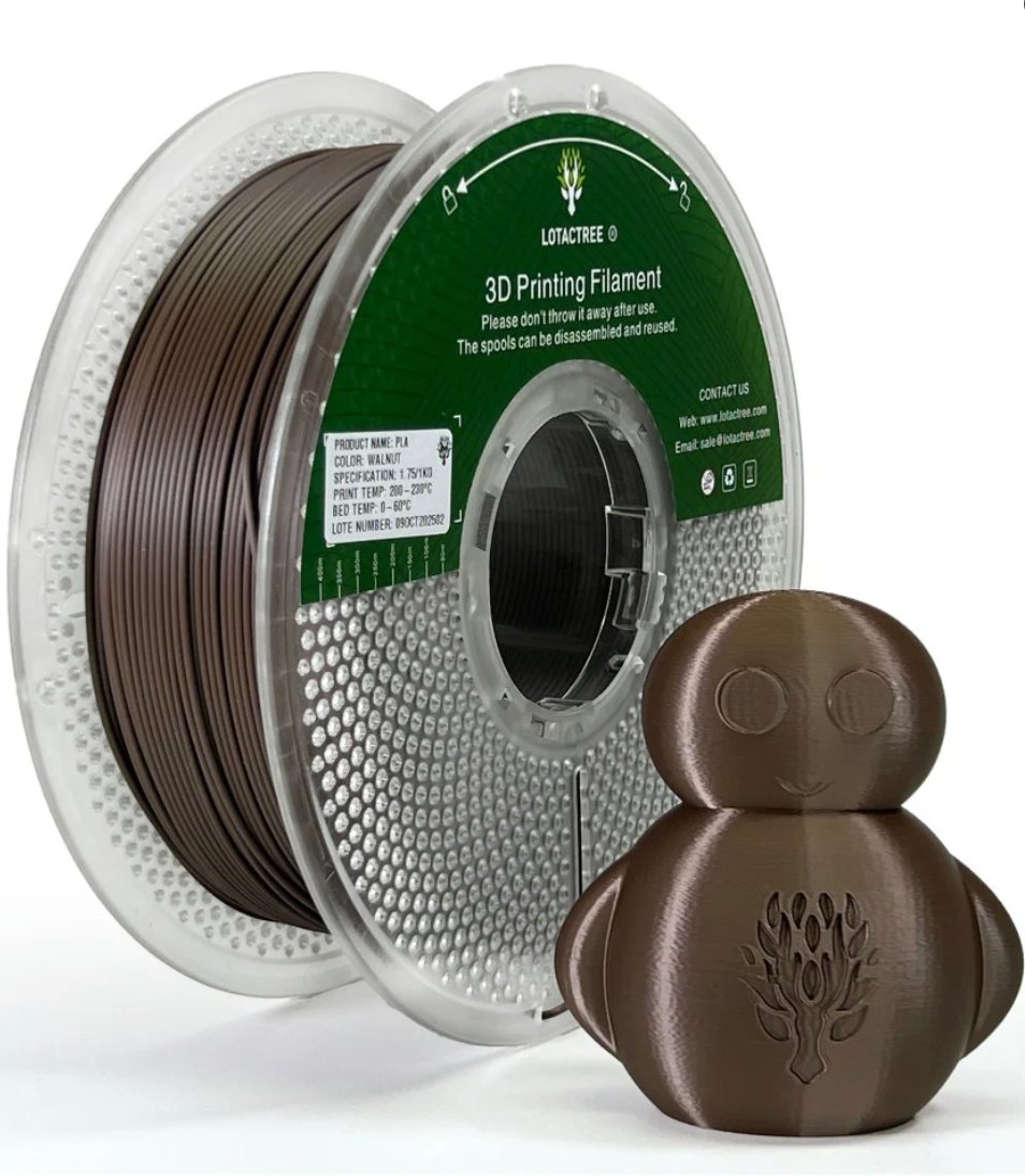 PLA Walnut - Diâmetro 1,75mm Bobine 1kg - Lotactree