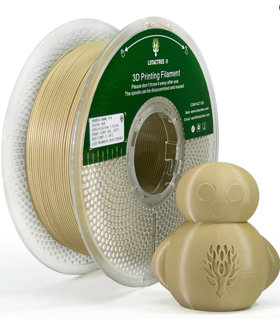 PLA Oak - Diâmetro 1,75mm Bobine 1kg - Lotactree